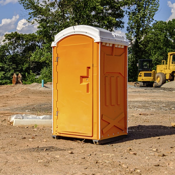 how often are the portable restrooms cleaned and serviced during a rental period in Brandon IA